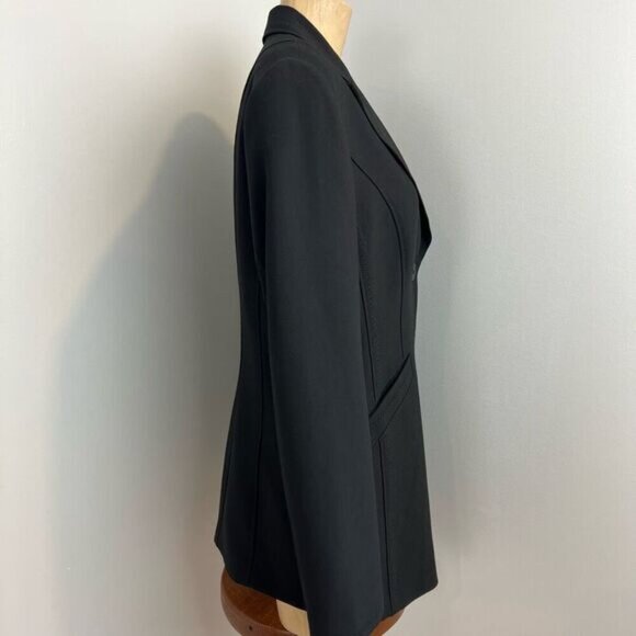 Vintage Taifun Collection Women’s US 10 Black Classic 2 Button Suit Jacket Blaze - Picture 3 of 15